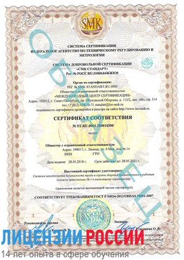 Образец сертификата соответствия Куйбышев Сертификат OHSAS 18001